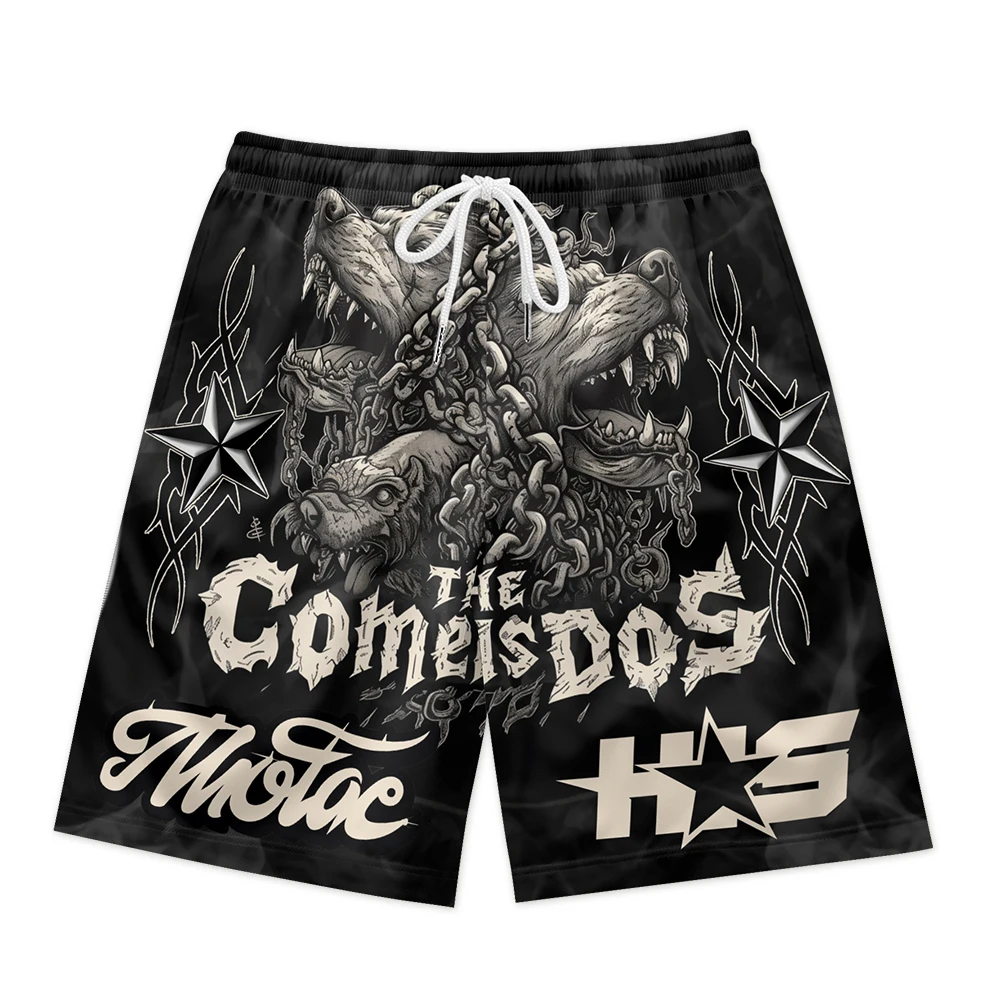 Polyester Beach Shorts Men Surfing Board Short Swimwear Pocket Shorts Creative Printing Swim Trunks Shorts Hot Sale