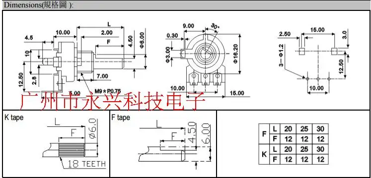 3PCS 161 Type Single Link Potentiometer 16MM B5K sPindle Length 20mm Single Row Three Pin Fever Sound Box Power Amplifier Volume