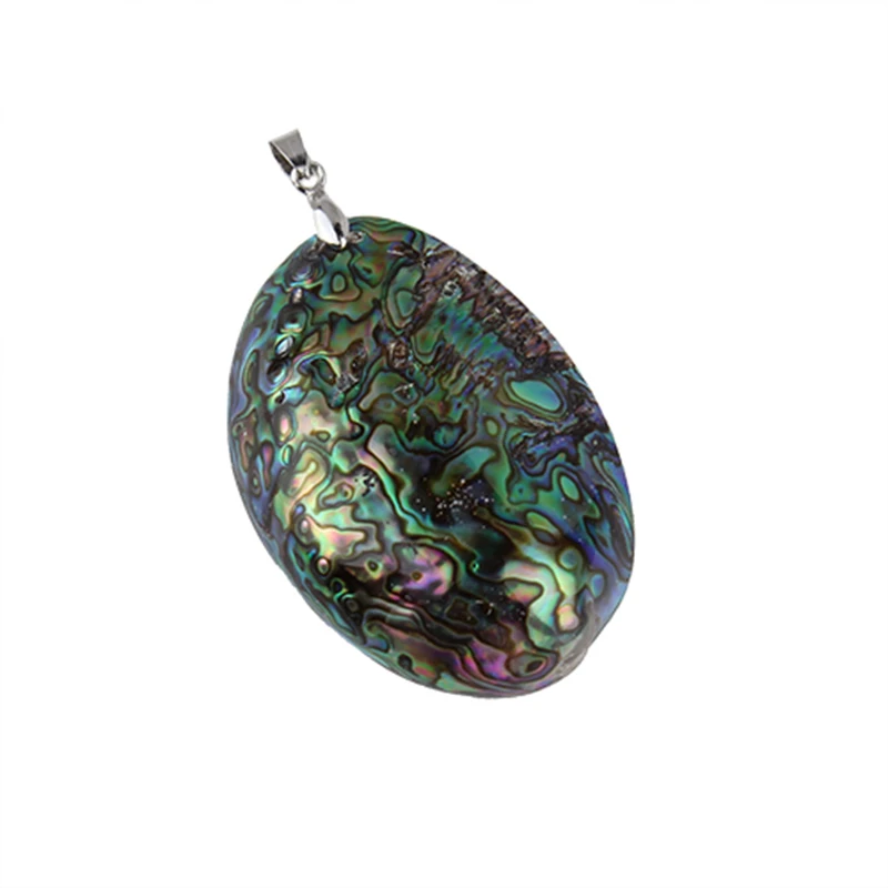 XINYAO Vintage Silver Color Abalone Shell Pendants Charms 60*39mm Natural Mother of Pearl Shell Pendants For Jewelry Making