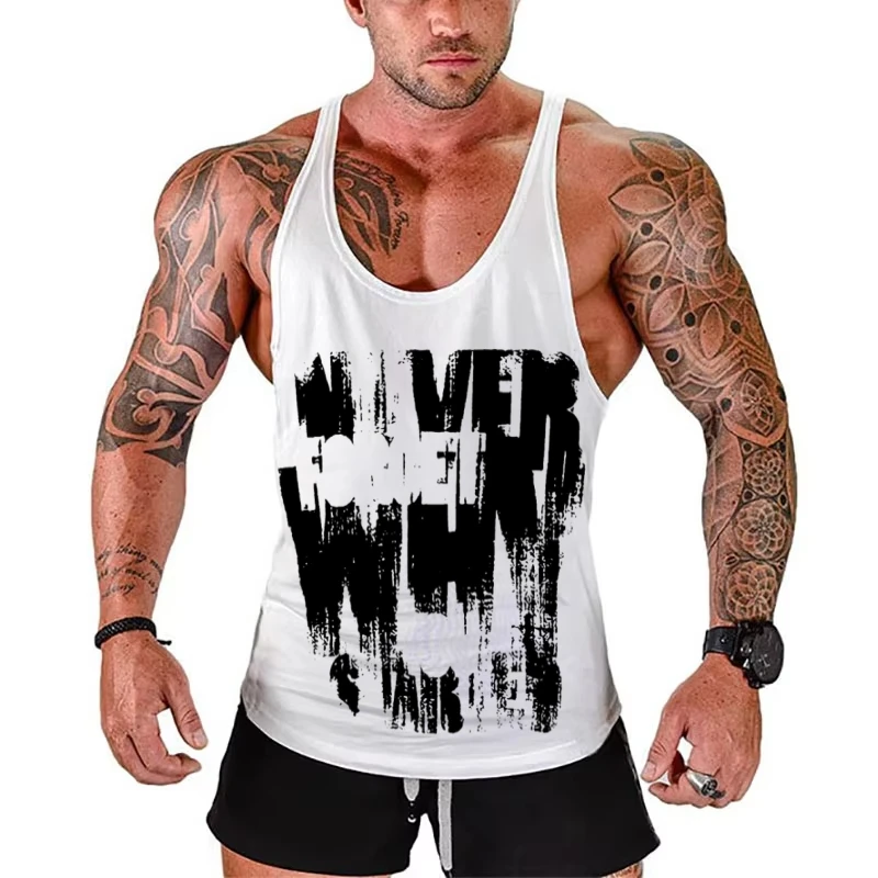 

Men's Stringer Tank Top Premium Cotton Y Back Gym Pro Workout Fitness Training Clothes
