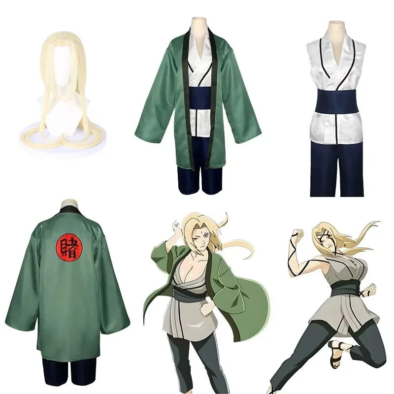 

Tsunade Cosplay Costume For Women Anime Cartoon Kimono With Wig Halloween Carnival Suit Girls' Dress Up Christmas Party Wear