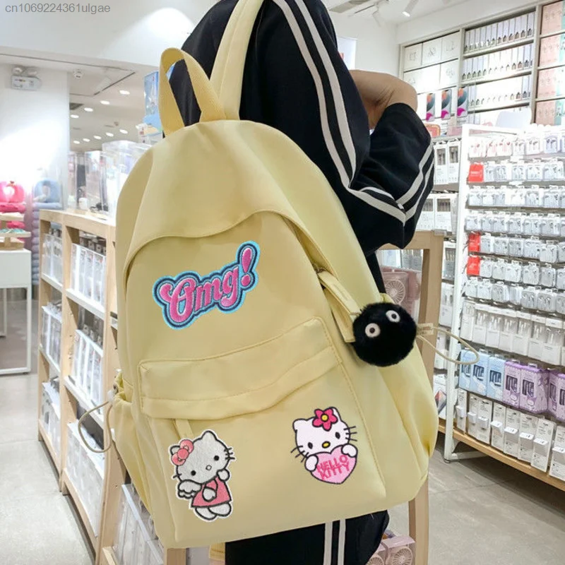 Sanrio Hello Kitty Cartoon Embroidery Women Backpack Y2K Preppy Spicy Girl Shoulder Bag Fashion Large Capacity Student Schoolbag