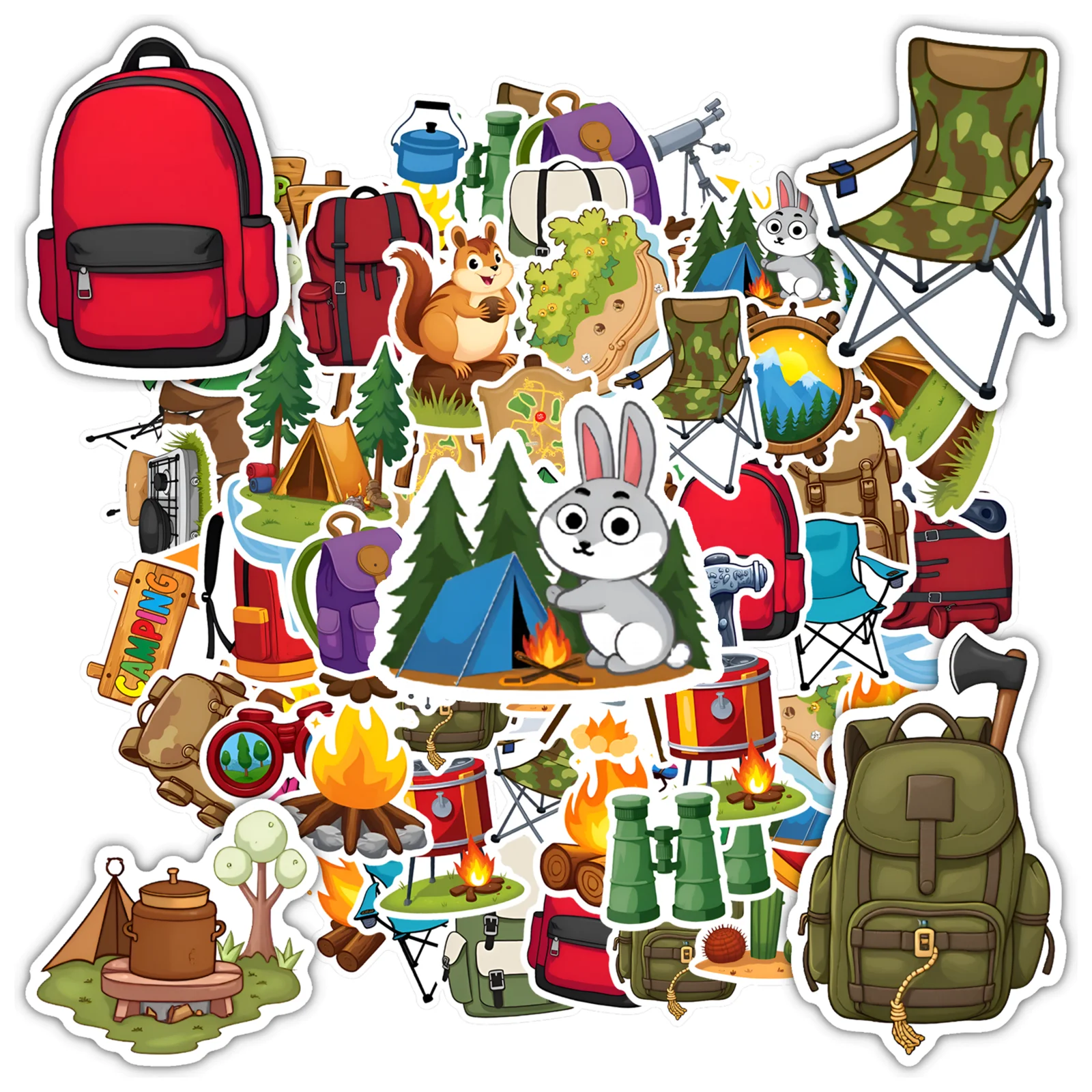 

35 шт.-50 шт. красочные наклейки для рюкзака, игривые наклейки для приключений на открытом воздухе, наклейки для рюкзака для ноутбука, мотоцикла, багажа