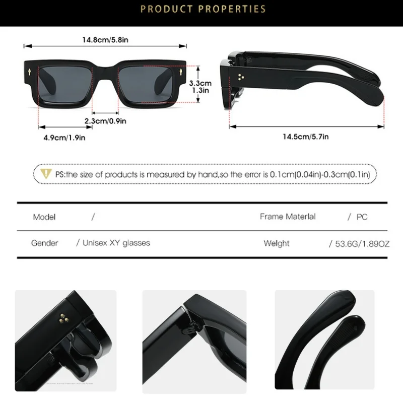 نظارات شمسية برتقالية مربعة عالية الجودة على الموضة لعام 2025 للنساء والرجال بتصميم فاخر بإطار سميك نظارات شمسية كلاسيكية