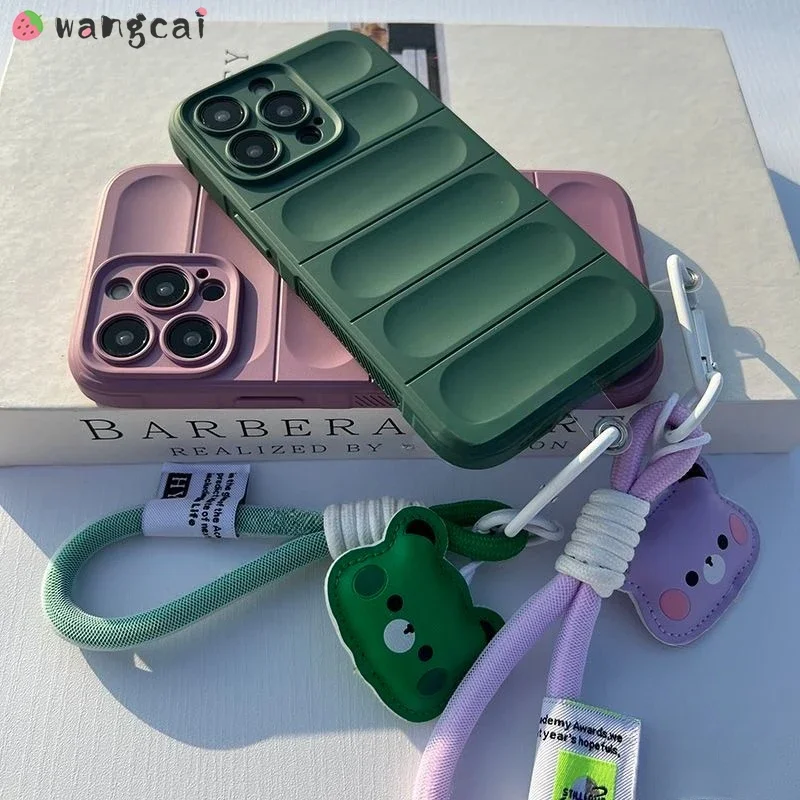 

For Motorola Moto G54 G34 G73 G62 G32 Edge 40 Neo 2023 Phone Case Cute Cartoon Bear Wristband Shockproof Slip Matte Soft Cover