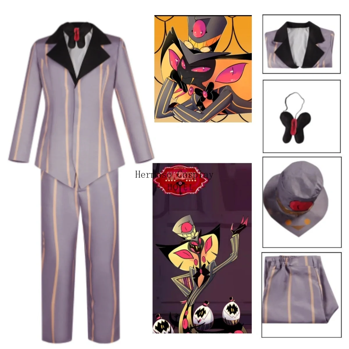 

Anime Hazbin Sir Pentious Cosplay Costume Hotel Uniform Fancy Outfit Halloween Carnival Christmas Costumes With Hat