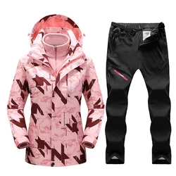 Ski Suit Women Ski Jacket Ski Pants Winter Warm Windproof Waterproof Skiing Snowboarding Jacket Outdoor Snow Coat Trousers