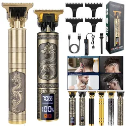Professional Vintage T9 Wireless Charger Battery Men Beard Barber Shop Body Electric Hair Trimmer Clipper Cut Cutter Machine