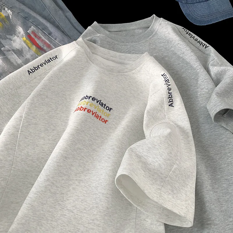 

Mamba Cotton Embroidered Letter ort Sve T-irt Men's Summer Faion Loose Fit f Sve Body Tee Breathable Polyester...