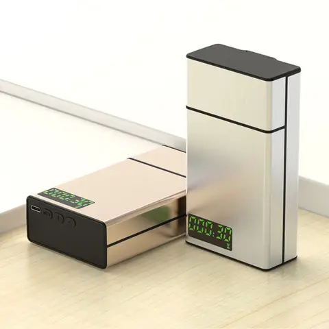 Creative Metal Time Lock Box For Cigarette USB Self-discipline Smart Tobacco Case With LED Display Aided Smoking Cessation
