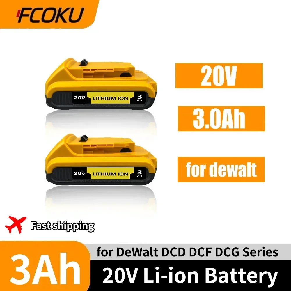 

20V 3Ah DCB203 Battery for DeWalt 18v 20V Max Lithium Ion Battery DCB206 DCB205 DCB204 Power Tools Lithium Battery Replacement