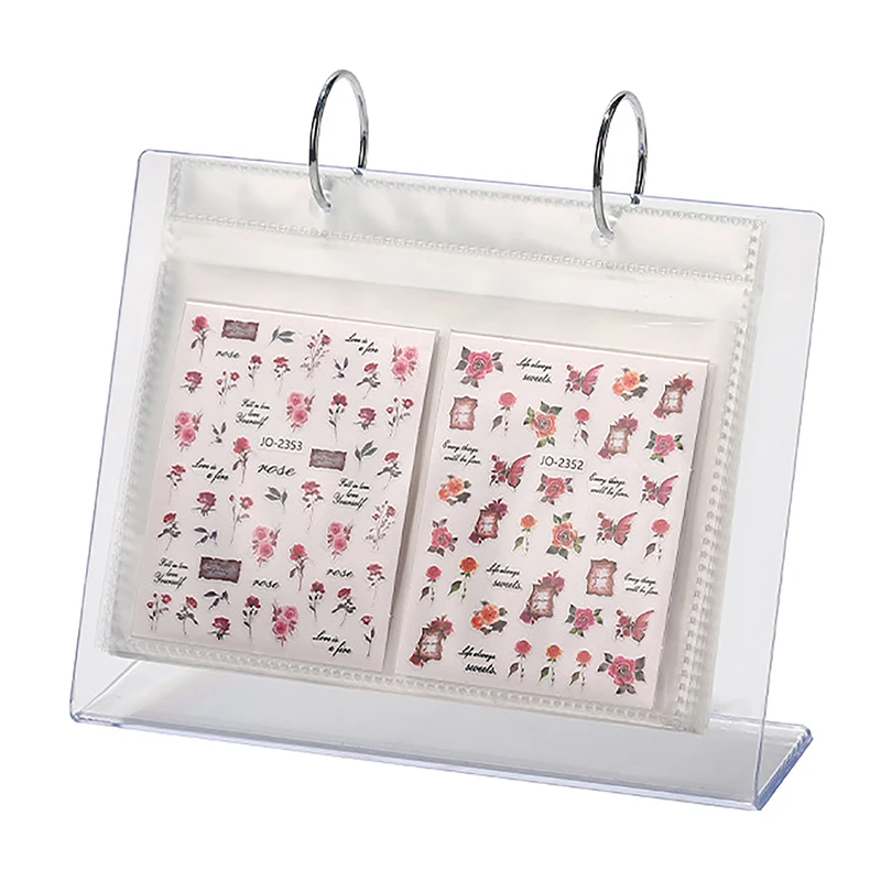 17 Pages Nail Stickers Storage Book Decals Organizer Holder Display Manicure Nail Tools Plastic Transparent Film Nail Art