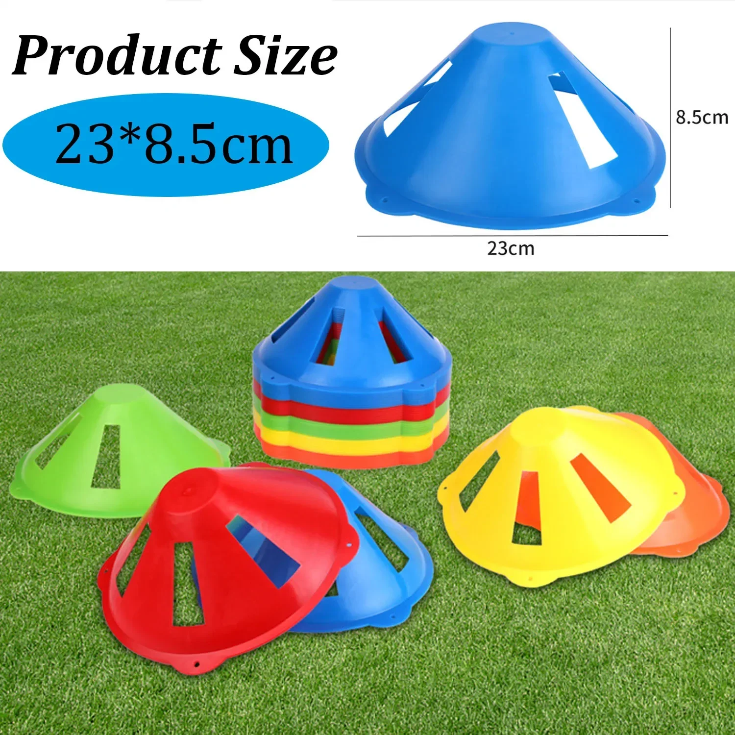 10PCS Agility Soccer Cones Disc Training Multicolor Field Marker Plastic Cones Non-Slip Agility Spot Markers Practice Equipment