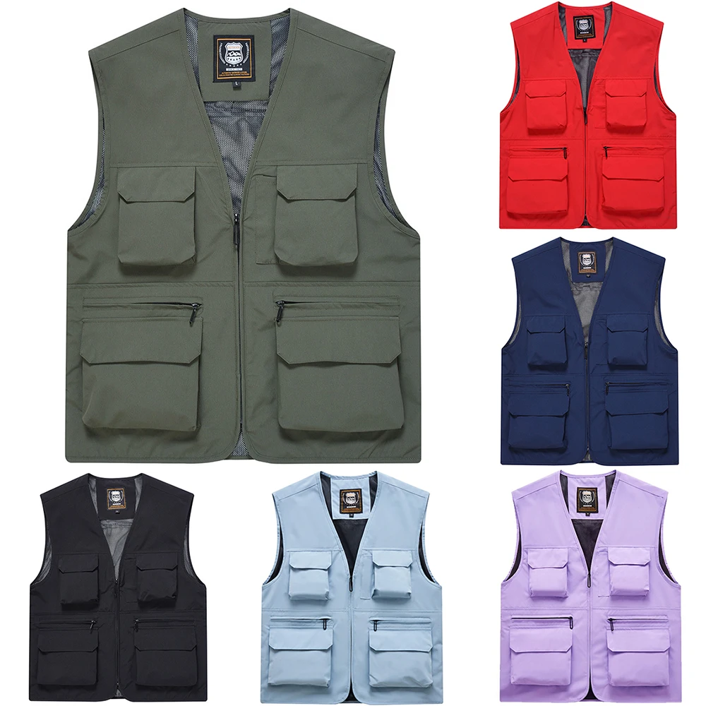 New Outdoor Hunting Vest Motorcyclist Jackets Men Breathable Clothing Mountaineering Sleeveless Jacket Camping Fashion Work Vest