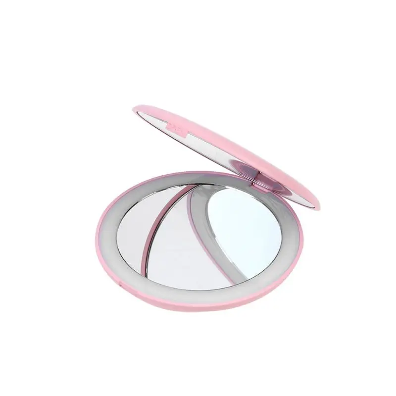 

TSHOU798 LED Lighted Mini Circular Makeup Cosmetic Mirror Foldable 10X Magnifying Round Lighting Mirrors Compact Travel U2JD