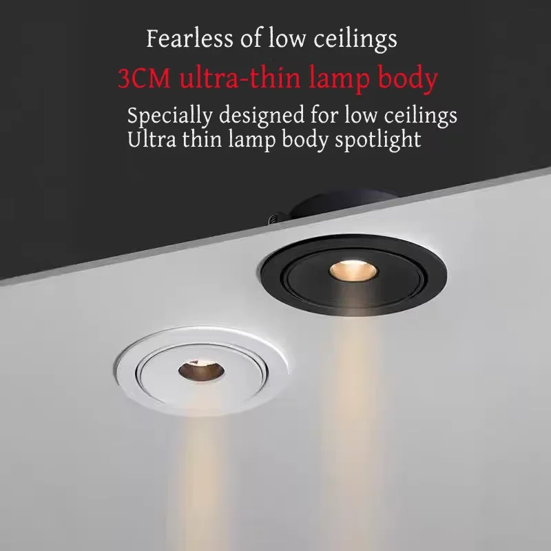 Embedded LED Spotlights Dimmable Ultra-thin Small Beam Angle Spotlights 3°8°15°24° Ceiling Family Photo Art Museum