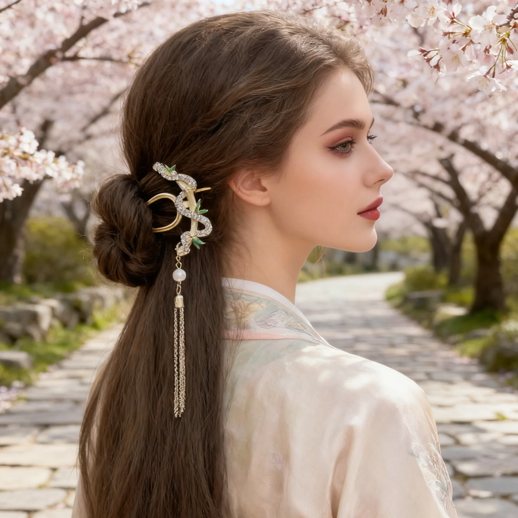 1pc U 字型タッセルヘアフォークエレガントなゴールデンシルバーカラーのヘアピンヘアスティック中国風のペンダント帽子女性女の子のための