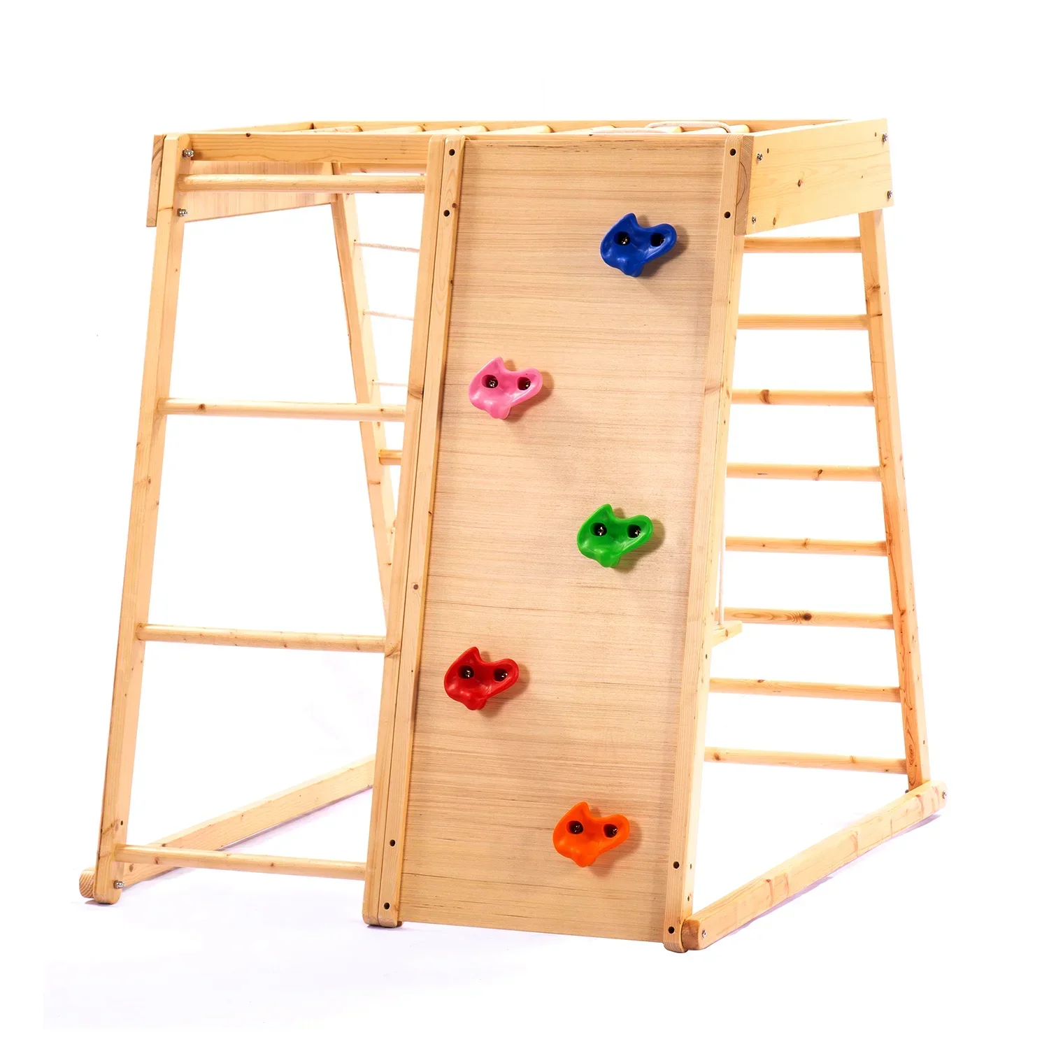 

Factory Price Customized Kids Indoor Climbing Frame and Slide Climbing Net Swing Climbing Ladder Set