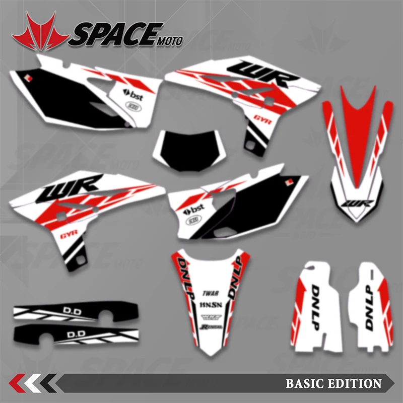 SPACE Full Plastics Graphics Background Sticker Decal For Yamaha WR450F WRF450 WRF 450 WR 450F 2012 2013 2014 2015 Customized