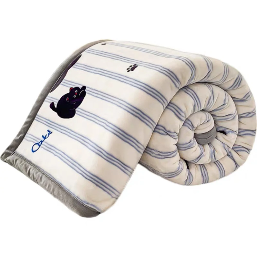 Luxury Heavy Double Layer Raschel Blanket Thickened Warm Plush Winter Blankets for Bed Cartoon Cat Soft Weighted Comforter