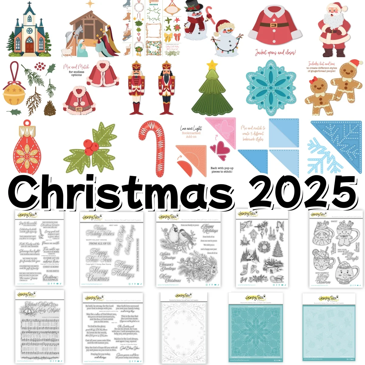 

Santa Nativity Scene Snowman Tree Metal Cutting Dies Clear Stamps Stencil for DIY Decoration Embossing Template Christmas 2025