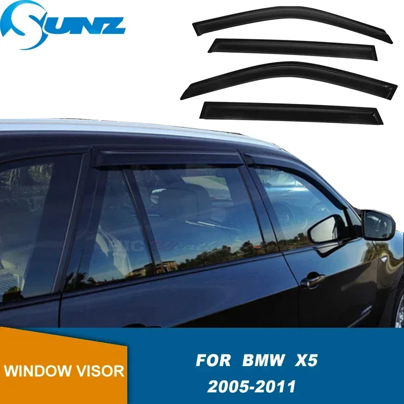 Window Visor For Bmw X5 2005 2006 2007 2008 2009 2010 2011 Car Rain Shield Deflector Awning Trim Cover Sun Rain Guards Protector