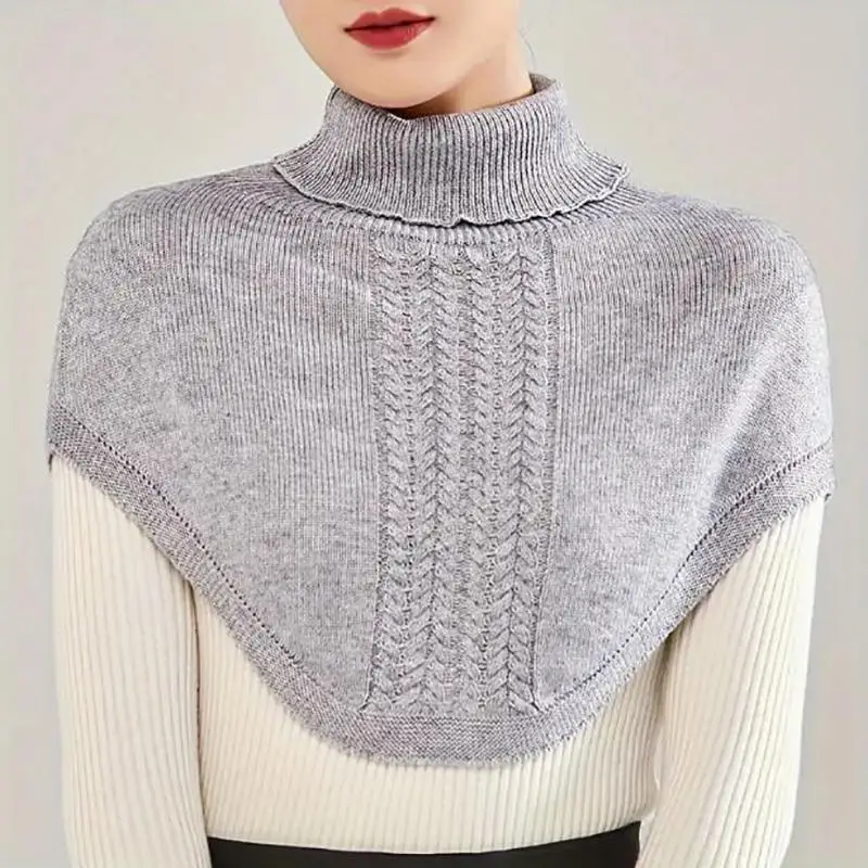 

Winter Wool Knitted Scarf Women Turtleneck Neckchief Soft Cashmere Short Wraps Warm False Collar Scarf Fashion Fake Collar Girls