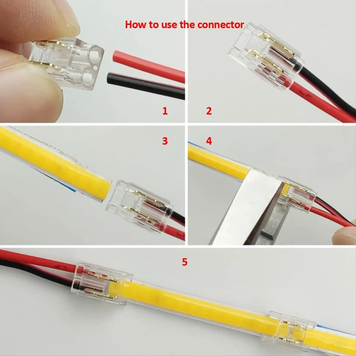 Top Sale 25PCS 2-Pin 5mm COB LED Strip Connector Kit for Strip-To-Wire and Strip-To-Strip Joints on 5V-24V DC LED Light Strip