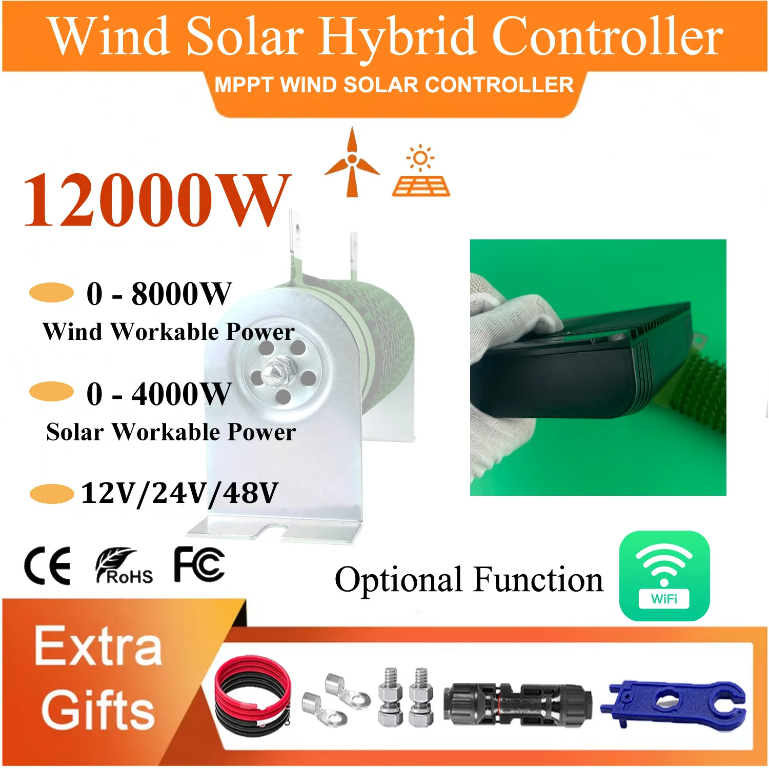 

3000W 5kw10kw 12V 24V 48V Powerful Wind Solar Hybrid Controller Boost Charge With Dump Load Home Wind And Solar Hybrid System