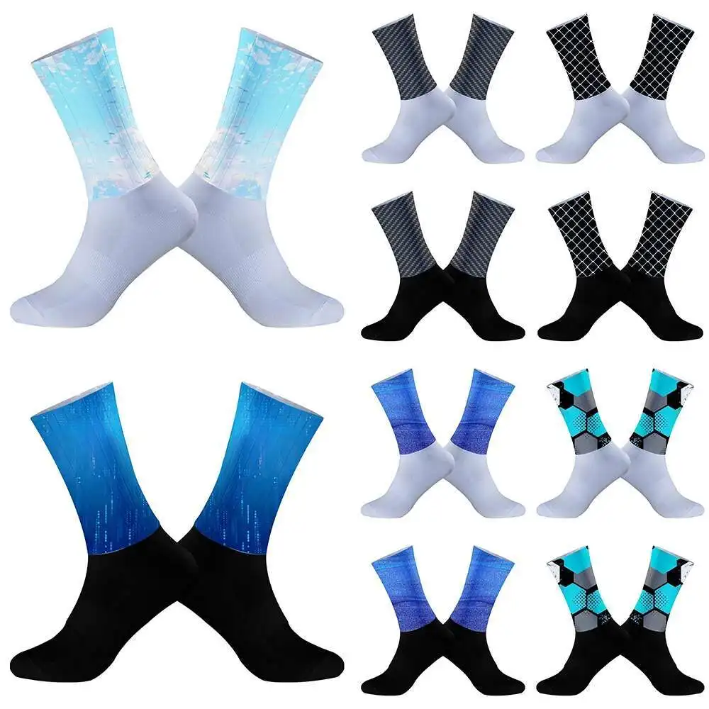

2024 New Summer Cycling Socks Anti Slip Seamless Breathable Cycling Socks Men Aero Bike Wearproof Road