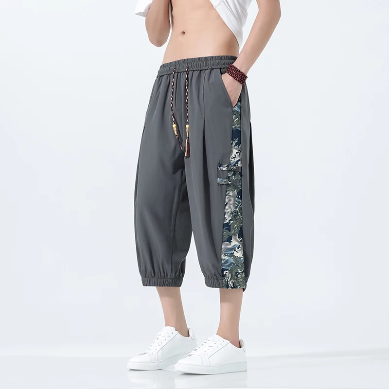 Pantalones Deportivos y Joggers para Hombre con Estampado Floral Estilo Chino, Pantalones Hippies Vintage de Seda Helada Transpirable, Talla 5XL