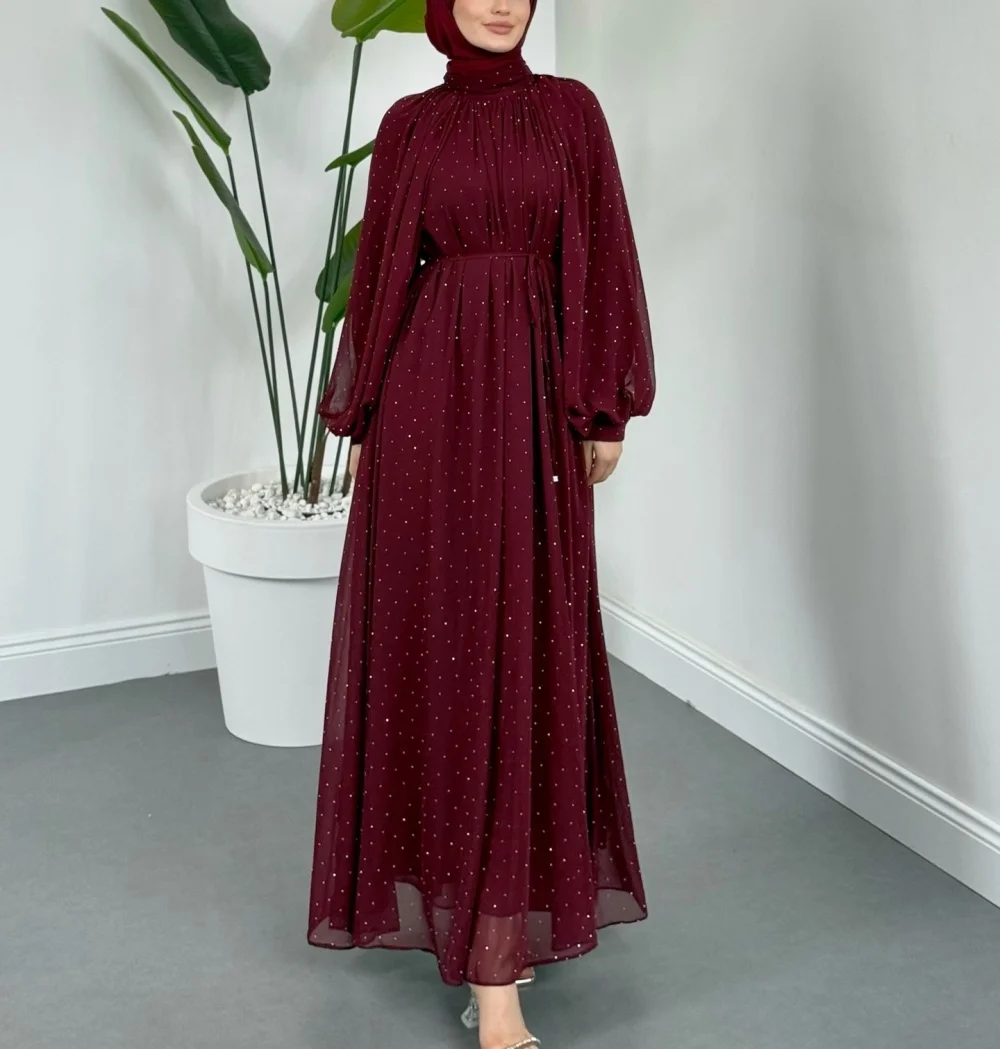 

Элегантное вечернее платье на заказ с бисером, длинными рукавами, А-силуэтом, плиссированное, миди, для торжественных мероприятий, высокое качество