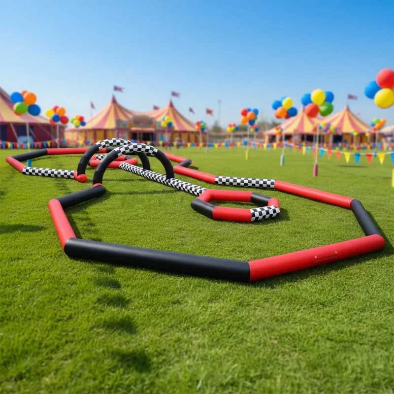 

Large Outdoor Playground Inflatable Go Kart Race for Track 30x15m 500KG Capacity for 5-10 Passengers on Sale