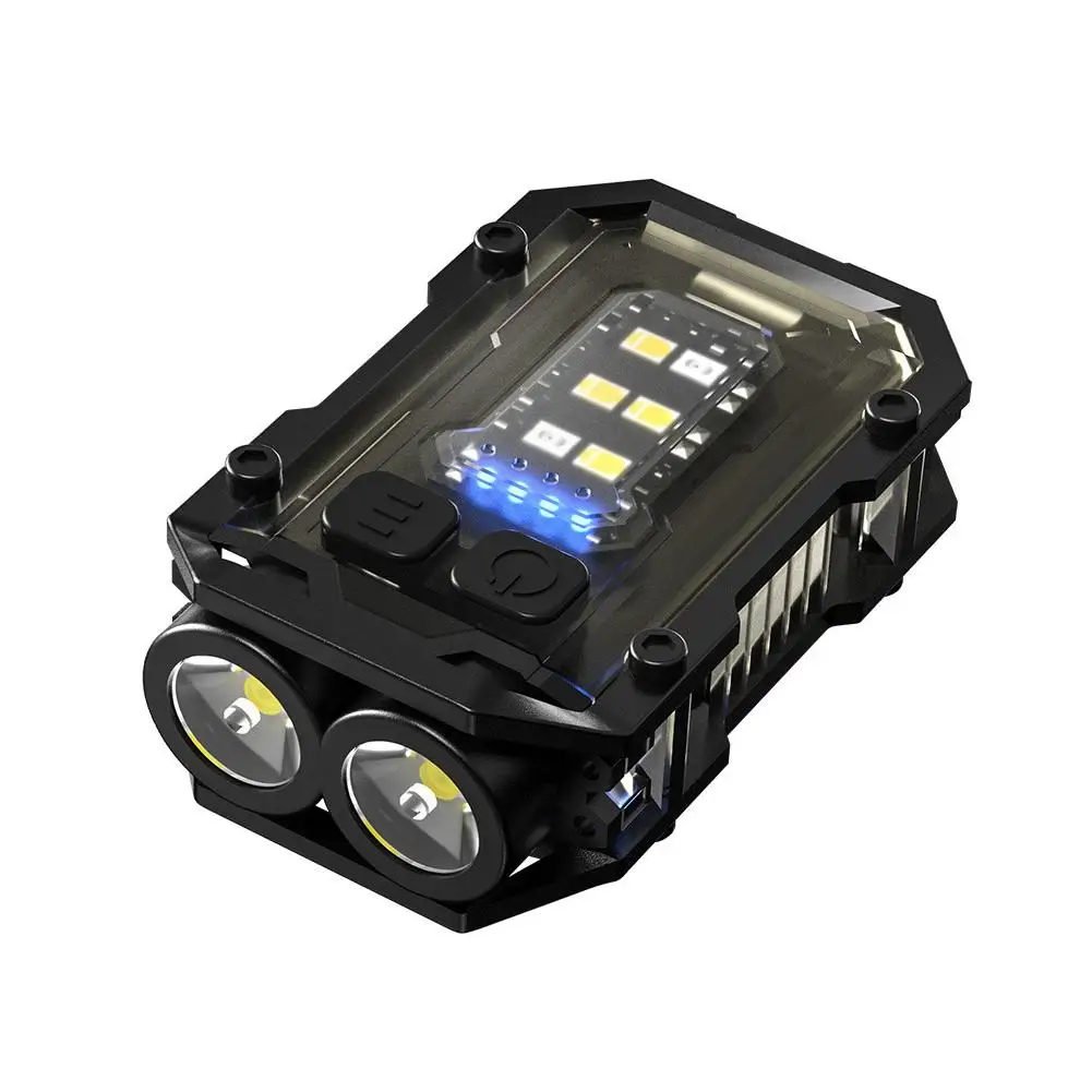 New Multifunctional Keychain Flashlight Dual Light Mini Camping Powerful Outdoor Lantern Type-C Charging Source Warning Tor F0M4