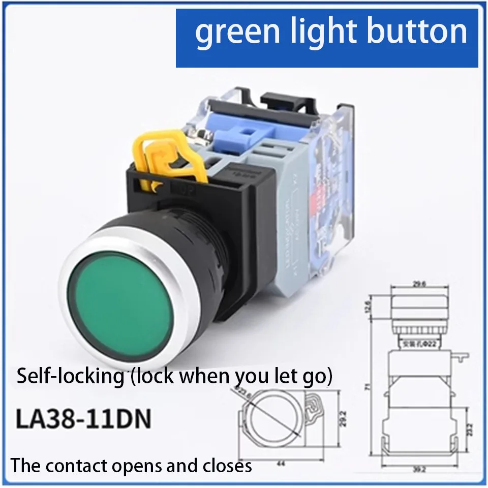 Brand New La38-11dnzs Self-resetting Self-locking Lighted Power Button Switch Start Stop 24 220v Voltage