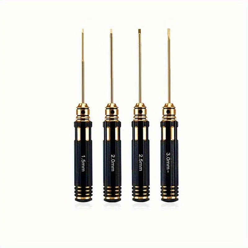 4pcs/set Titanium Plated Four Piece Set of Car Models Aviation Models Ship Models High-speed Steel Internal Repair Tools