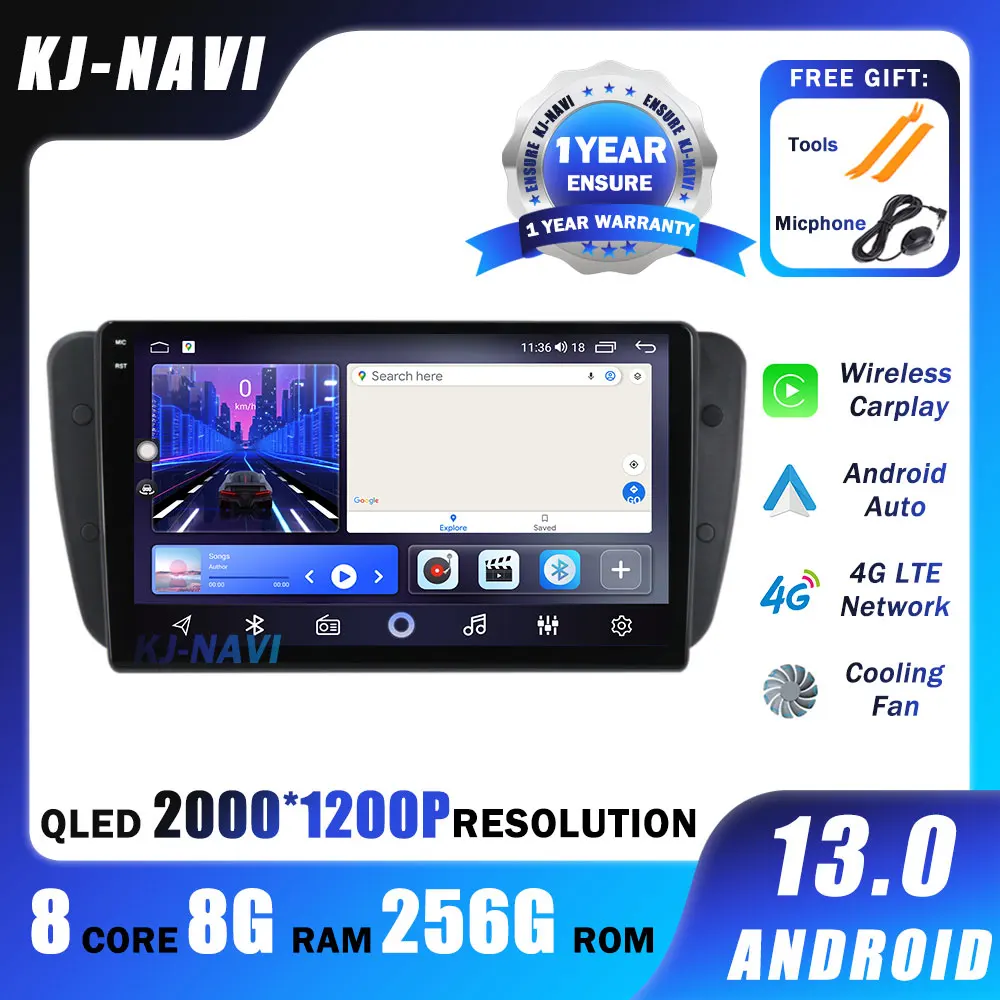 

Android 13 для Seat Ibiza MK4 6J SportCoupe Ecomotive Cupra 2009-2013 Автомобильный мультимедийный плеер стерео 9 дюймов GPS Carplay DSP