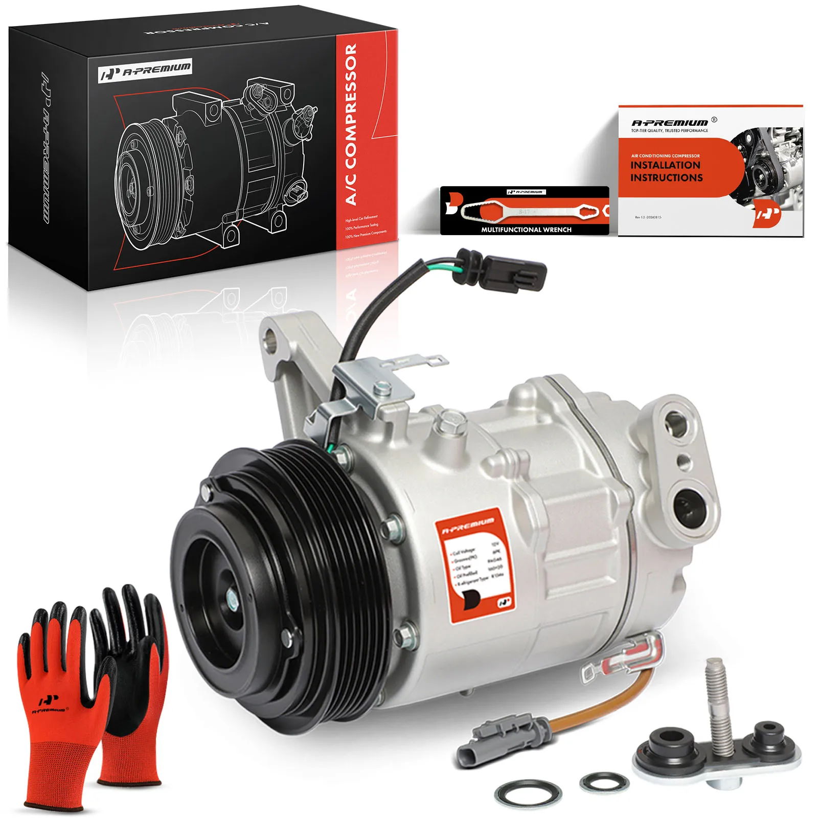 A-Premium AC Compressor with 6-Groove Pulley for Chevy Equinox 2012-2016 Impala 2012-2014 Impala Limited GMC Terrain 2012-2016