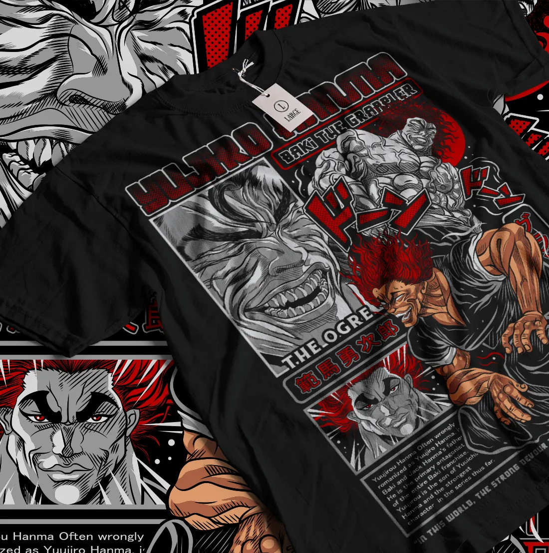 YujiroT-shirt Baki the Grappler Baki Hanma Vintage Gift Exclusive Shirt All Size