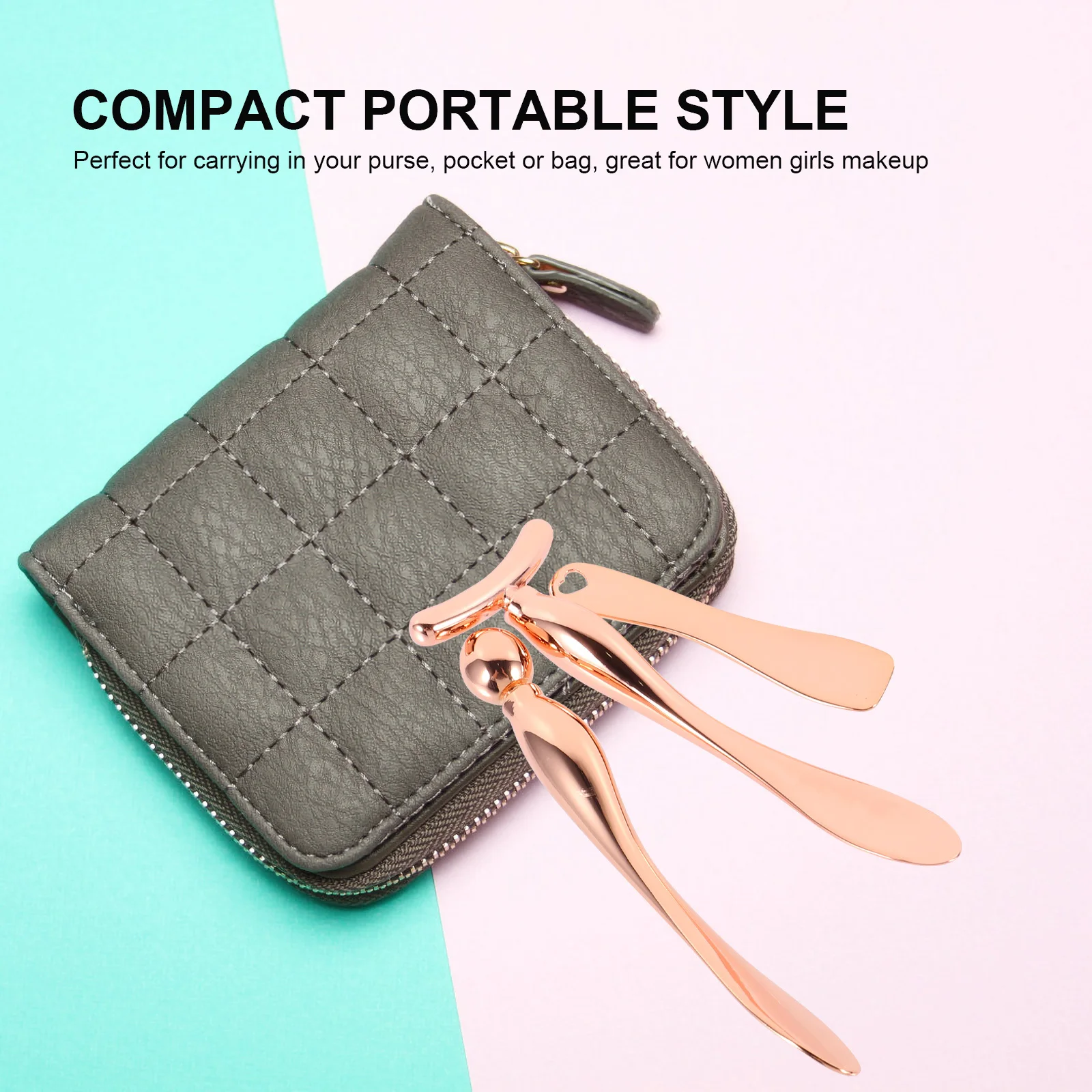 

3Pcs Eye Cream Spoon Massager Stick for Women Portable Beauty Tool to Reduce Dark Circles Zinc Alloy Makeup Spatula