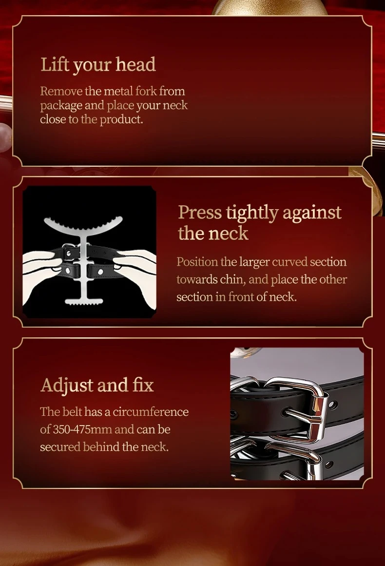 BDSM Heretic Fork Posture Collar PU Leather Neck Restraint Spiked Choker Head Up Training Bondage Gear Sex Toys for Couples - Image 6
