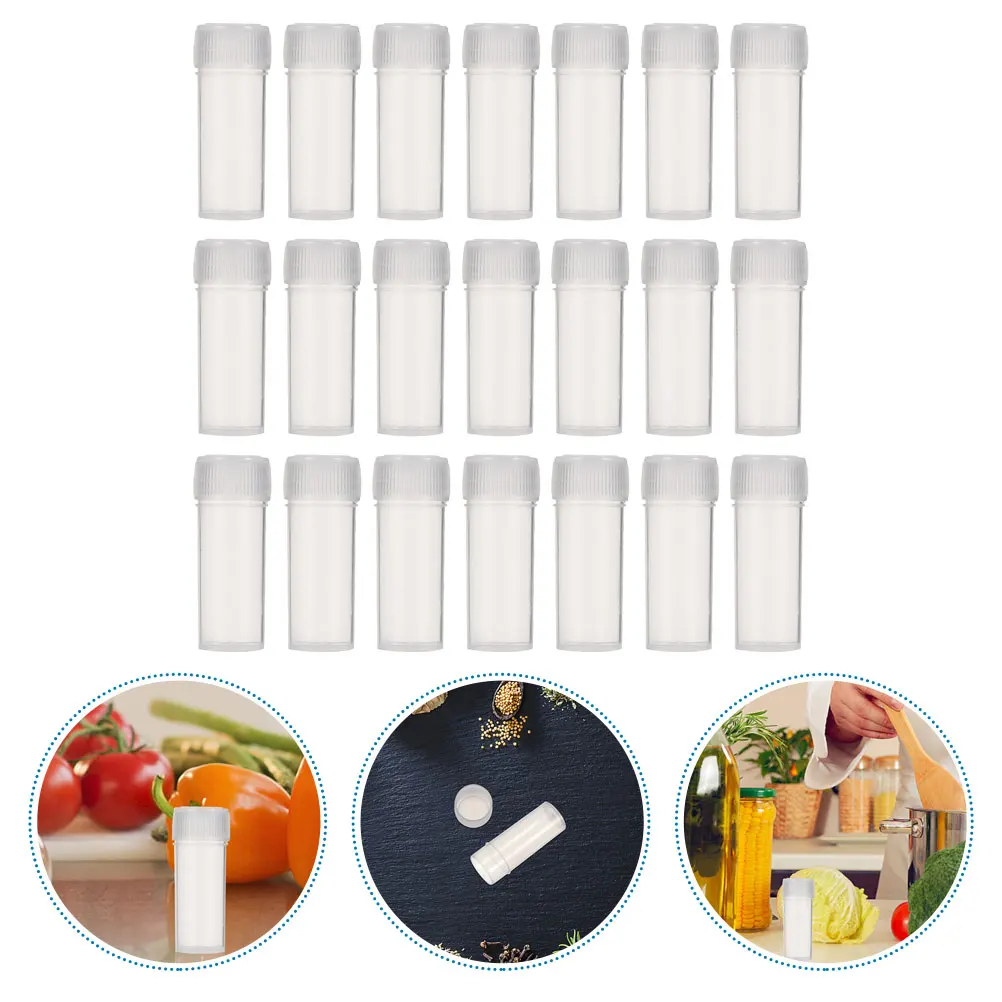 120pcs Plastic Sample Bottles 5Ml Clear Small Vials Leak Proof For Pills Powder Granules Storage Dispensing Container