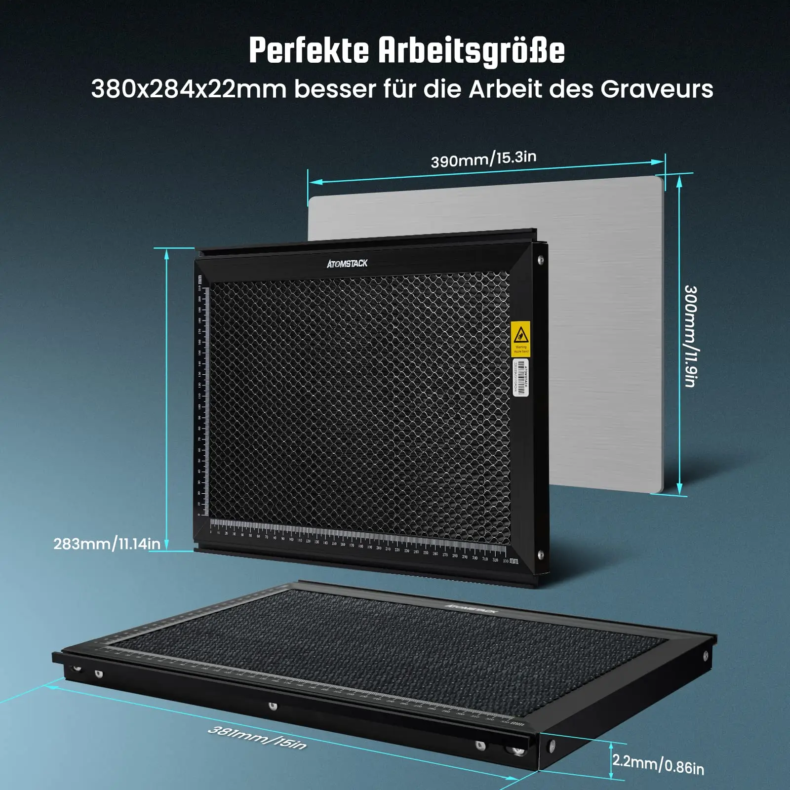 ATOMSTACK-Honeycomb Trabalhando Painel, Laser Cutter Bed para CO2, Diodo Gravador, Edge Cutting, Dissipação de Calor Rápido, 14.96x 11.18x. 79in