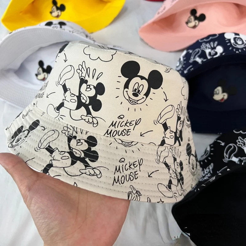 Disney Mickey Mouse Bucket Hat Cartoon Hip Hop Men Women Casual Couple Beach Panama Cap Anime Boys Girls Cute Travel Sunbonnet