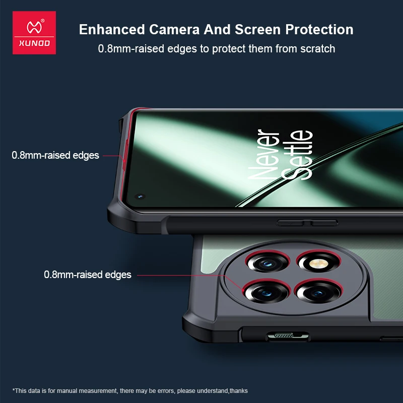 Xundd-funda a prueba de golpes para OnePlus 12R 12 11R 11 Pro carcasa protectora transparente, Airbag, OnePlus 12 11T 11R Pro
