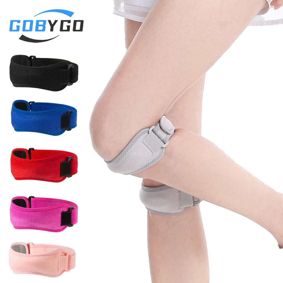 GOBYGO 1Pcs Patella Strap Meniscus Protection Pressurized Sports Running Knee Pads Women Fitness Basketball Jump Rope Badminton
