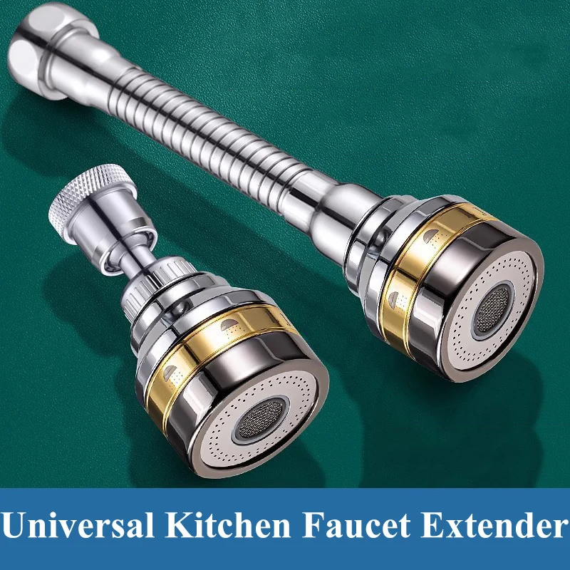 Faucet Splash-proof Gold Edge Half-copper Universal Extension Tube Kitchen Extension Shower Bubbler Booster Water Nozzle