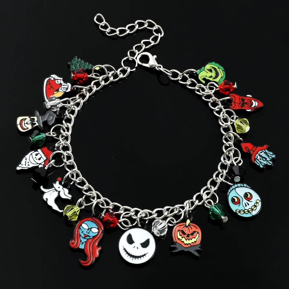 The Nightmare Before Christmas Bracelets for Women, Jack Skellington Sally, Oogie Boogie, Jewelry Charms, Trend, Accessories