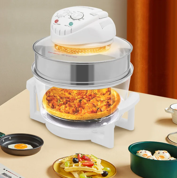 

BYMAOCAR Adjustable 1400W Glass Air Fryer, 17L Airy Fryer, 360° Viewable Airy Fryer with Expansion Ring Multifunctional Cooker