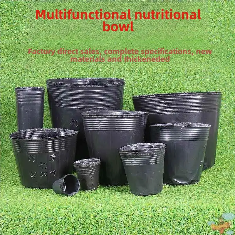 

Thickened Nutrient Cup Seedling Planting Bag Large Size Black Plastic Disposable Fruit Tree Seedling Pot Flower Pot